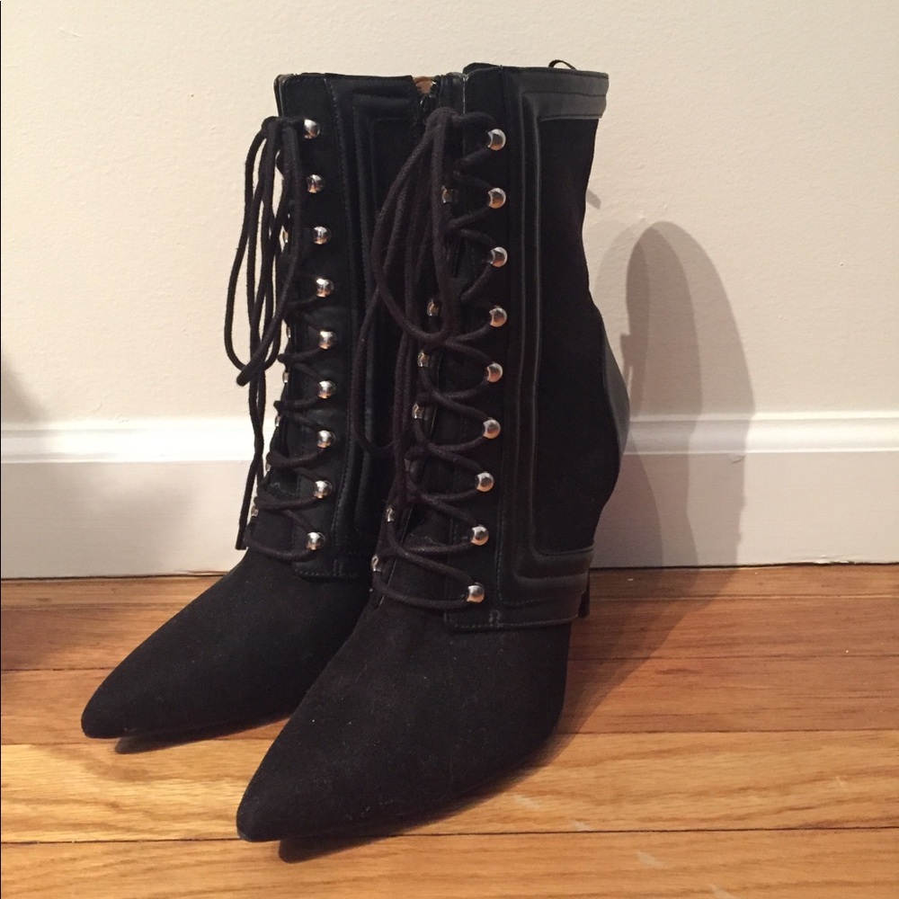 H&M black lace up boots